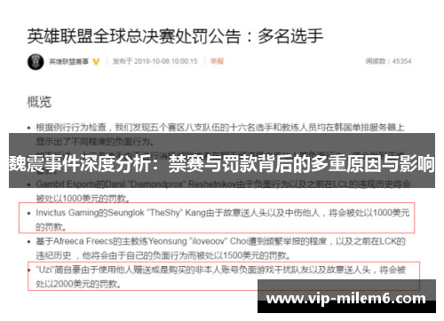 魏震事件深度分析：禁赛与罚款背后的多重原因与影响