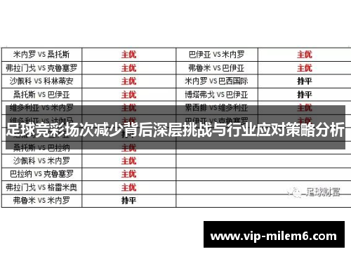 足球竞彩场次减少背后深层挑战与行业应对策略分析